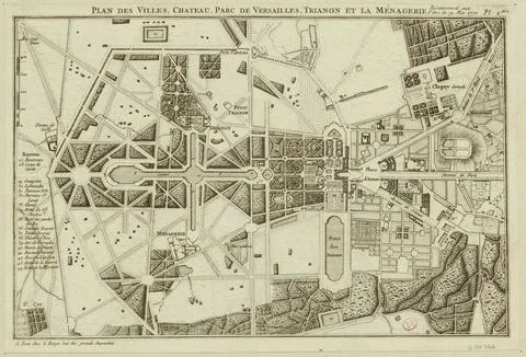 Paris Museums, Cities map, Castle, Park of Versailles, Trianon and Menagerie (IT Foto stock