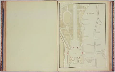 Paris Museums, Collection Marigny: map of the square, 1753 스톡 사진