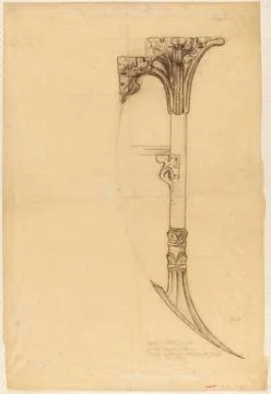 Paris Museums, Column attached to the central office of the Boutique Fouquet Tit Stock Photos