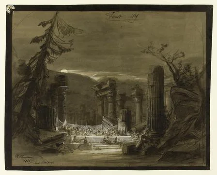 Paris Museums, DECOR project for Faust, Opera from Charles Gounod, taken up at t Stock Photos