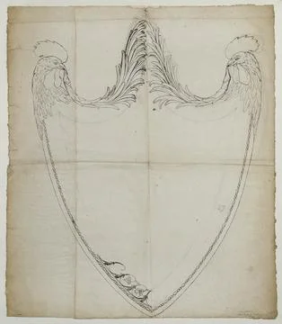 Paris Museums, Decorative pattern in the shape of a Swiss ECU: entourage Stockfoto's