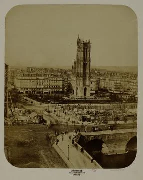 Paris Museums, Development of the new chatelet square with its fountain, and the Stock Photos