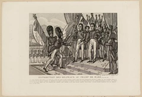 Paris Museums, Distribution of flags made at the March field, August 29, 1830. ( Foto stock
