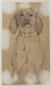 Paris Museums, Dog study Stock Photos