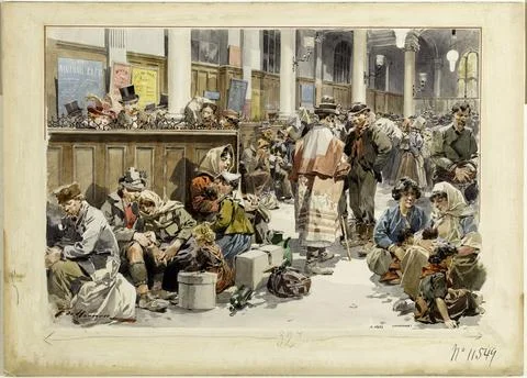 Paris Museums, Emigrants, 1899; A waiting room on Friday night at Station Saint Foto stock