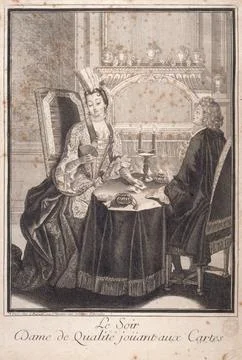 Paris Museums, The evening - Lady of quality playing cards Foto stock