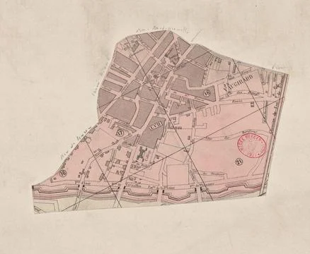 Paris Museums, Extract from a map of Paris: the Vaugirard district Foto stock
