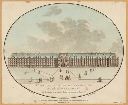 Paris Museums, First view of the royal hotel of the invalids on the side of the Stock Photos