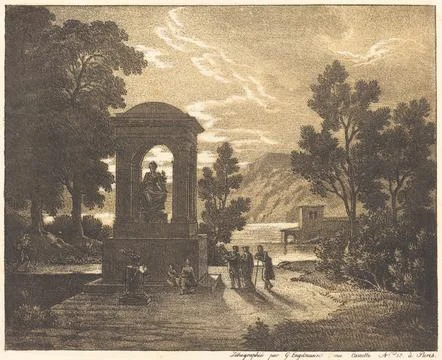 Paris Museums, Gottfried Engelmann, Classical Landscape 스톡 사진