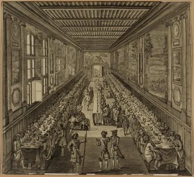 Paris Museums, Great dinner given to the Hotel des Invalides on the occasion of Stock Photos