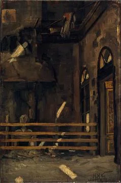 Paris Museums, The home of the opera-comic, after the fire of May 15, 1887 Stock Photos