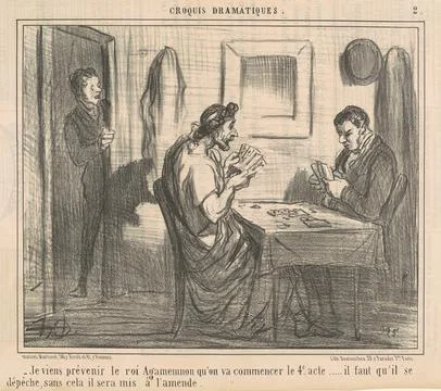 Paris Museums, Honore Daumier, Je viens prevenir le roi Agamemnon , 19th century Stock Photos