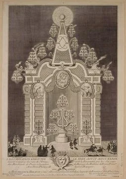 Paris Museums, Illumination executed on 29 August 1739 , In the crossroads of St Foto stock