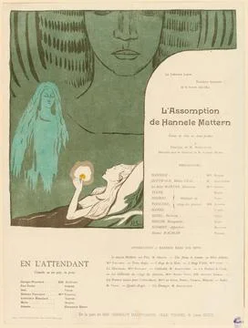 Paris Museums, Illustration for a program of free theater. (1893-1894) (dummy ti Stock Photos