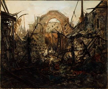 Paris Museums, The interior of the opera-comic, after the fire of May 15, 1887 Stock Photos