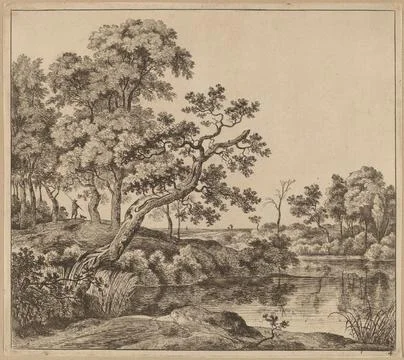 Paris Museums, Jan Hackaert, Landscape with a Bending Tree Foto stock