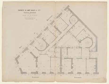 Paris museums, Map of 1 (er) floor. 库存照片