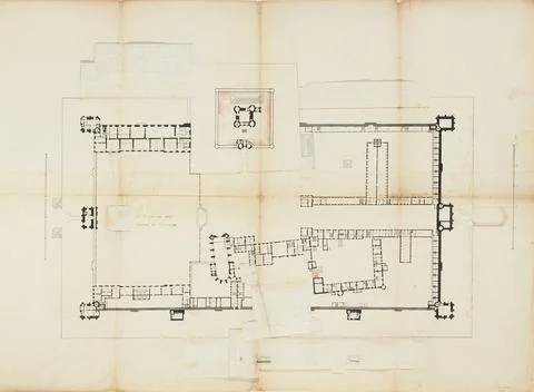 Paris Museums, Map of the 1st floor of the castle of Vincennes Stockfoto's