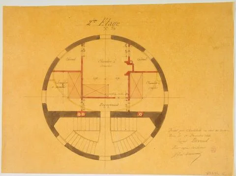 Paris Museums, Map of the 2nd floor of the Rotunda of the Park Monceau, 8th arro Foto stock