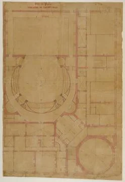 Paris Museums, Map of the 4th floor of the Thtre du Vaudeville. City of Paris, T Stockfoto's