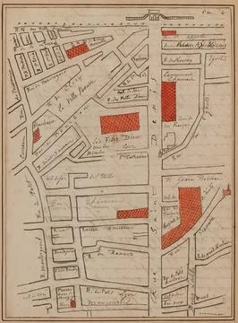 Paris Museums, Map of the district of Saint-Denis Stock Photos