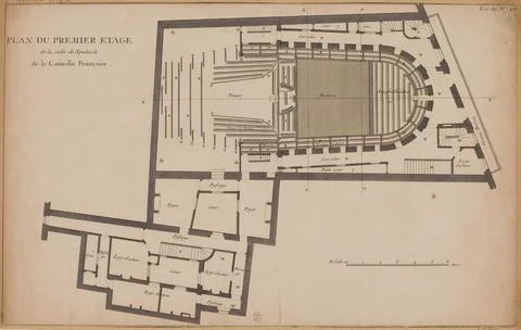 Paris Museums, Map of the first floor  theater  Comedie Franoise IFF, 28 Foto stock