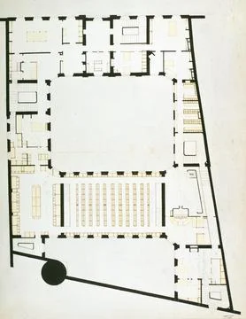 Paris Museums, Map of the first floor of the piety mount, White building coats Foto stock