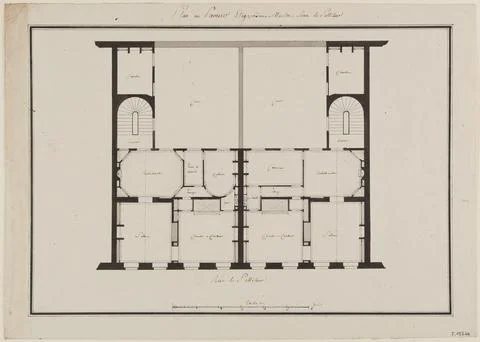 Paris Museums, Map of the first floor of a house rue Le Pelletier Foto stock