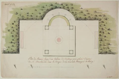 Paris Museums, Map of the first project of a truss firm to place the love of Mr. Foto stock