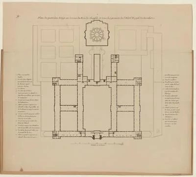 Paris museums, Map of the fourth floor above the ground floor of all the attics Stock Photos