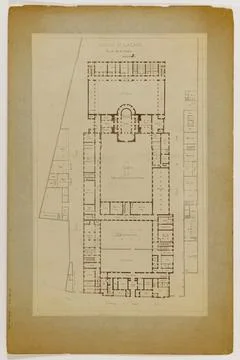 Paris Museums, Map of the ground floor, prison of Saint-Lazare, Faubourg St Deni Stock Photos