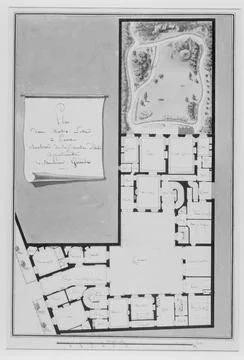 Paris Museums, Map of a house owned by Mr. Girault Stockfoto's