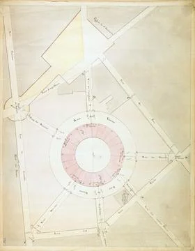 Paris Museums, Map of the old wheat hall 스톡 사진