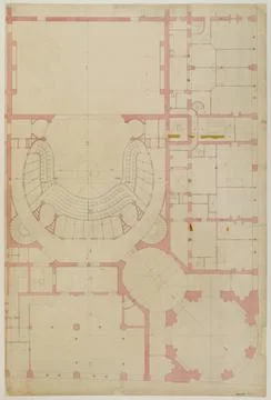 Paris Museums, Map of the second level of Loges du Vaudeville Theater Foto stock