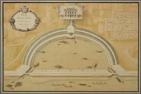 Paris Museums, Map of the station executed in the plain of Ivry in 1764 Stockfoto's