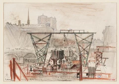 Paris Museums, Metro work between the Change Pont and the Pont Notre Dame, Novem Stock Photos