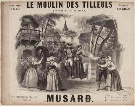 Paris Museums, Opera-comic in an act  linden mill  quadrille for the piano. Fotos Stock