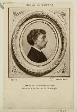 Paris Museums, Opera Museum  N 10  Charles Garnier in 1884  Oil Painting by G. B Fotos Stock