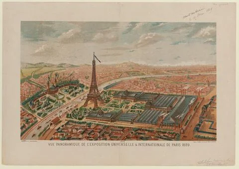 Paris museums, Panoramic view of the universal and international exhibition of P Stockfoto's