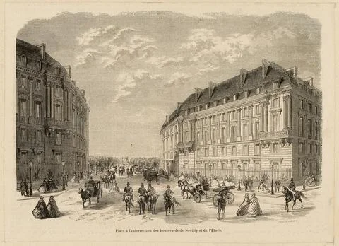Paris Museums, Place of the intersection of the boulevards of Neuilly and the Et Foto stock