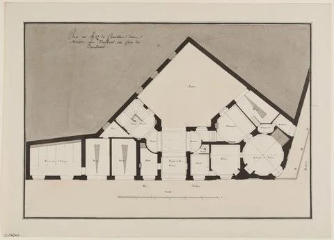 Paris Museums, Plan on the ground floor of a house rue Taitbout Stock-Fotos