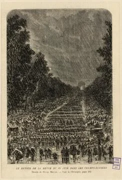 Paris Museums, The return of the journal of June 15 in the Champs-Elyses Stock Photos