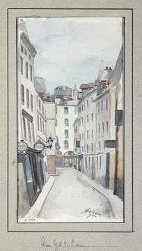 Paris Museums, Rue git-le-heart Fotos Stock