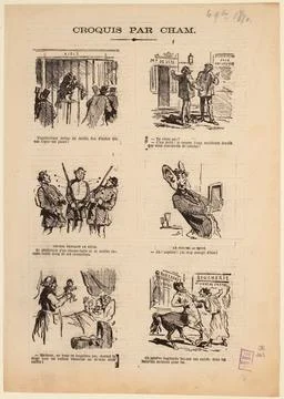 Paris Museums, Sketch by Cham. , Realizing even in the garden of plants [...] Stock Photos