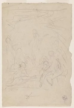 Paris Museums, Sketch for a composition with several figures Stock Photos