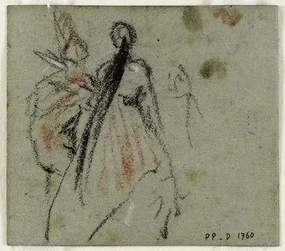 Paris Museums, Sketch of two characters in suit shriveled. Stock Photos