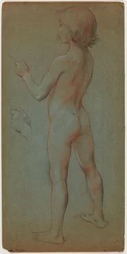 Paris Museums, Study for the decor of the comic opera: naked girl Foto stock