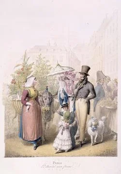 Paris Museums, Table of Paris - The flower walk Stock Photos