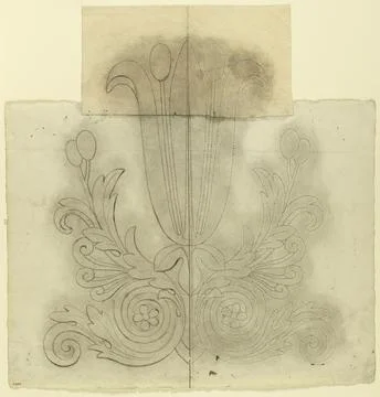 Paris Museums, Vegetable pattern (drawing for postponement) Stock Photos