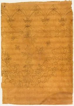 Paris Museums, Vegetal pattern with bees Stockfoto's